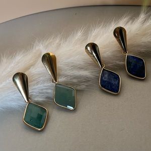 Stone Dangle Earrings-  Lapis Lazuli Trendy Earrings- Aventurine Earrings